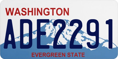 WA license plate ADE2291
