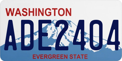 WA license plate ADE2404