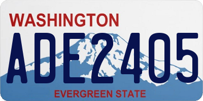 WA license plate ADE2405