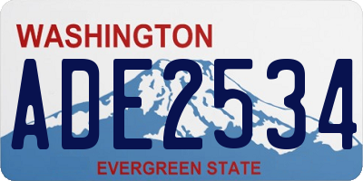 WA license plate ADE2534