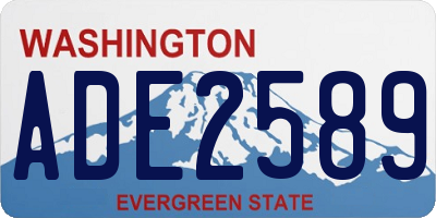 WA license plate ADE2589