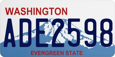 WA license plate ADE2598