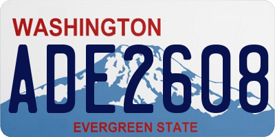 WA license plate ADE2608