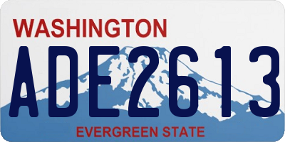 WA license plate ADE2613