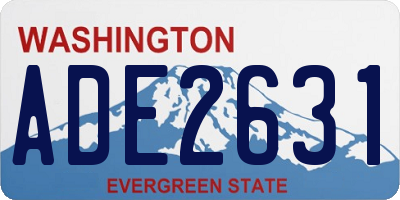 WA license plate ADE2631