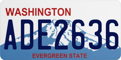 WA license plate ADE2636