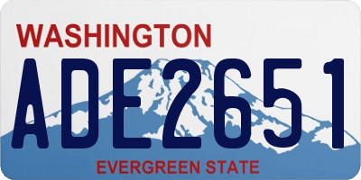 WA license plate ADE2651