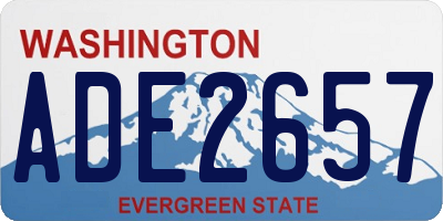 WA license plate ADE2657