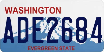 WA license plate ADE2684