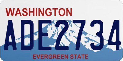WA license plate ADE2734