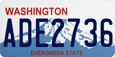 WA license plate ADE2736