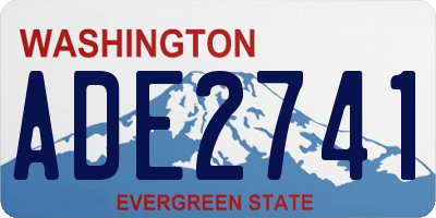 WA license plate ADE2741