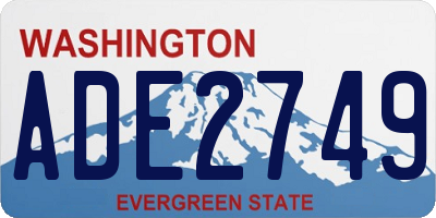 WA license plate ADE2749