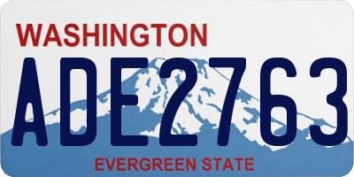 WA license plate ADE2763