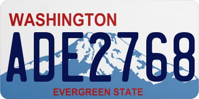 WA license plate ADE2768