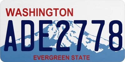 WA license plate ADE2778