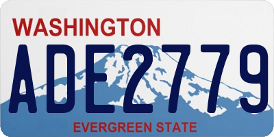 WA license plate ADE2779
