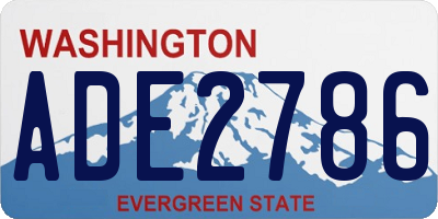 WA license plate ADE2786