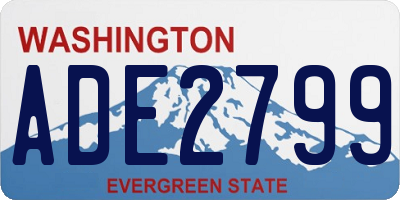 WA license plate ADE2799