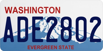 WA license plate ADE2802