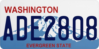 WA license plate ADE2808