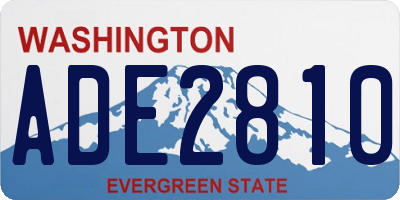 WA license plate ADE2810