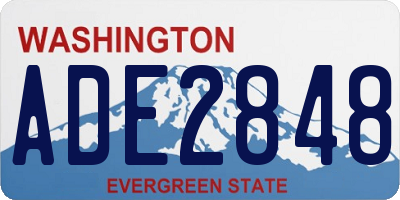 WA license plate ADE2848