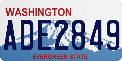 WA license plate ADE2849