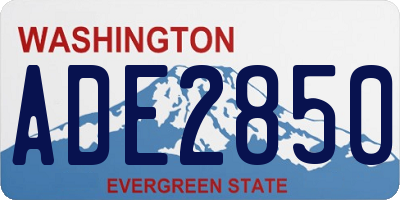 WA license plate ADE2850