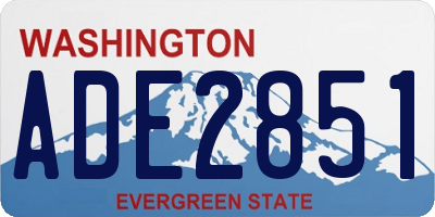 WA license plate ADE2851
