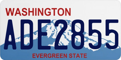 WA license plate ADE2855