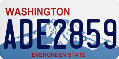 WA license plate ADE2859