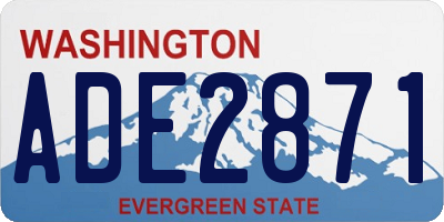 WA license plate ADE2871