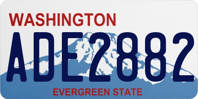 WA license plate ADE2882