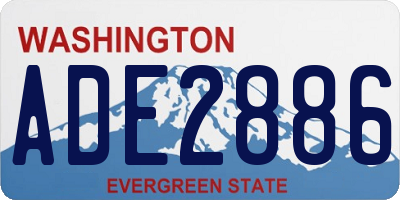 WA license plate ADE2886
