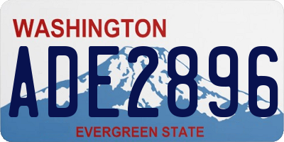 WA license plate ADE2896
