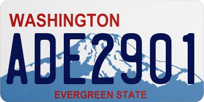 WA license plate ADE2901