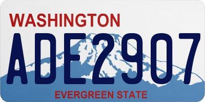WA license plate ADE2907