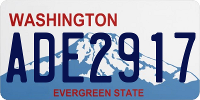 WA license plate ADE2917