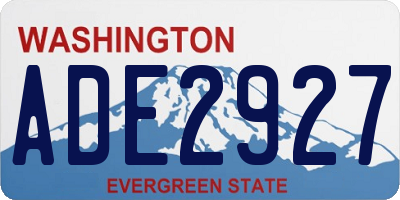 WA license plate ADE2927