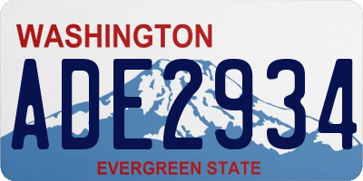 WA license plate ADE2934