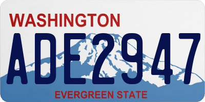 WA license plate ADE2947