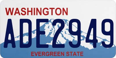 WA license plate ADE2949