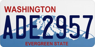 WA license plate ADE2957