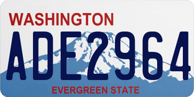 WA license plate ADE2964