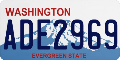 WA license plate ADE2969