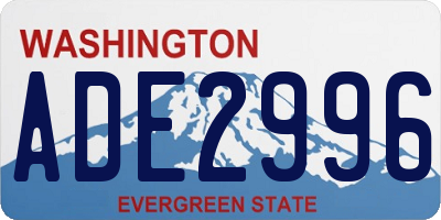 WA license plate ADE2996