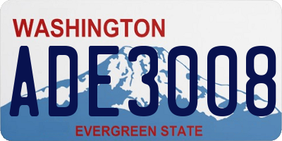 WA license plate ADE3008