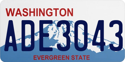 WA license plate ADE3043