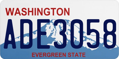 WA license plate ADE3058
